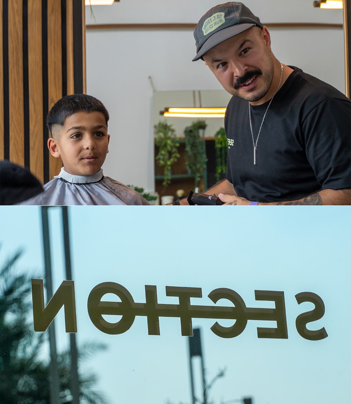 Alex with a young client